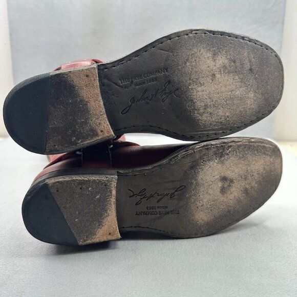 Frye Phillip Harness Tall Womens Size 6.5 (B) Riding Boots Red Leather Zip Dress - Picture 6 of 7